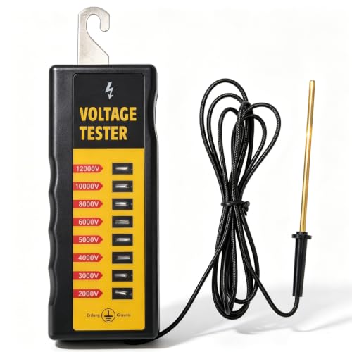 Electric Fence Voltage Tester, 8 Neon Lights Digital Electric Fence Tester Fault Voltage Meter 12KV PortableFence Fault Finder for Farms Livestock