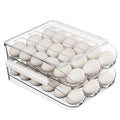 2 Pack Egg Holder for Fridge Automatic Rolling Egg Container Holds 36 Eggs | Clear Large Capacity Egg Storage Dispenser Organizer for Refrigerator with Lid - size: 2 Pack Holds 36 eggs