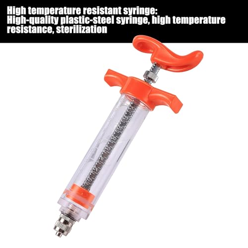 20ML Goat Drench Gun Goat Syringe, Adjustable Dosage Drench Syringe with 2 Nozzles, Drench Gun for Sheep Cat Cattle Dog Pig Horse
