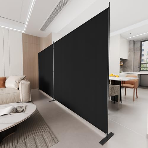 C-Hopetree 2 Panels Room Divider, 6 Ft Tall Indoor Folding Privacy Screen, Portable Partition Separator, Freestanding Separation Temporary Wall for Office, Bedroom, 142" W X 71" H, Black - size: 2-Panel