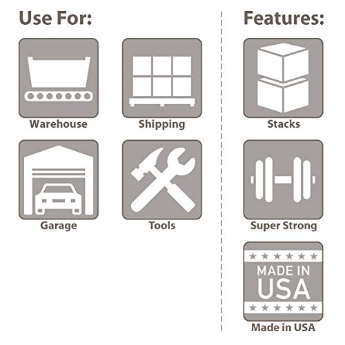 Buckhorn SW4815080201000 Plastic Straight Wall Storage Container Tote, (48-Inch x 15-Inch x 7-1/2-Inch), Light Gray - size: 48" x 15" x 7.5"