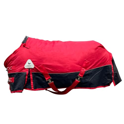 Horse Care Blanket Foal Mini Horse Size 47"-55" Winter 1200D Premium Turnout Horse Blanket with 220g Polyfill,Medium Weight Waterproof Sheets (Red, US 51 inch (EU 100 cm)) - color: Red, size: US 51 inch (EU 100 cm)
