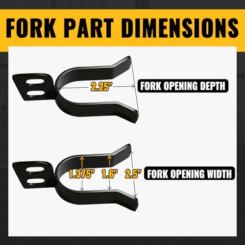 VIVIDA 1-3/8" x 1-3/8" Chain Link Fence Gate Latch, Black Fork Latch, 1 PCS | Black Chain Link Fence Parts, With Padlock Hole, Bolts & Nuts Included - size: 1-3/8" x 1-3/8" (1 PCS)