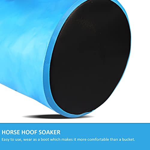 Hoof Soaking Boot for Horse, Waterproof PVC Hoof Soaker Bag with EVA Foam Pad, Secure 3-Strap Equine Icing & Soaking Boot for Hooves Care, Fits Most Hooves - color: Sky Blue