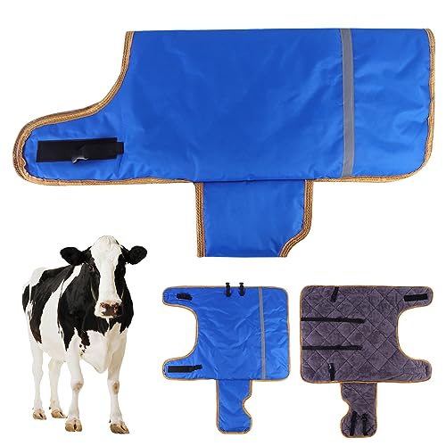 Calf Blankets Jacket for Calves - Calf Coat Keep Warmming, Soft Calf Cow Goat Dog Warm Clothes Comfortable Freezing Resistance1 Cold Proof Oxford Cloth Waterproof (Blue Yellow 2 PCS) - color: Blue Yellow 2 PCS