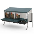 Metal Chicken Nesting Box with Easy-Collect Tray & Lid – 3/4/2x2 Compartment Heavy Duty Roll Away Nesting Boxes for Chickens, Wall Mount or Freestanding, Galvanized Steel Hen Laying Box for Coop