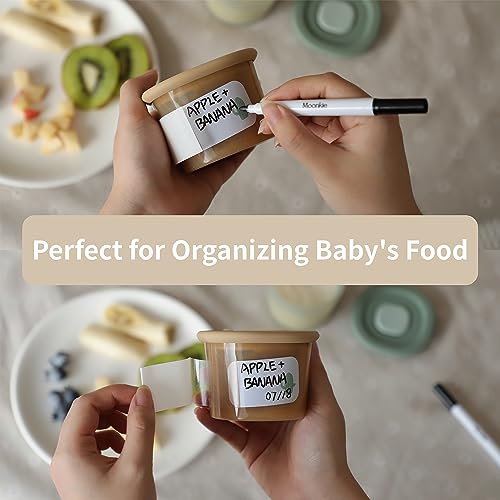Moonkie Silicone Baby Food Containers | 4 oz Baby Food Storage Jars with Airtight Lids | Reusable Baby Food Jars, Freezer,Microwave and Dishwasher Safe, Perfect for Infant & Toddler - size: 12pack 4oz