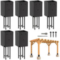6 Pack 4x4 Metal Post Base Holder Bracket for Concrete Deck (Black) | Internal 3.5"x3.5", Post Anchor Brackets Ground Spike, For Concrete Deck, For Wood Fence, Railing, Pergola, Porch - size: 4IN, style: 6Pcs