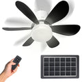 17.3in Solar Ceiling Fan Light, Solar Powered Rechargeable Ceiling Fan | 3 Color Light＆Remote Control, Built in 10000mah Battery for Outside Gazebo Canopy Tent, Chicken Coop ,Camping
