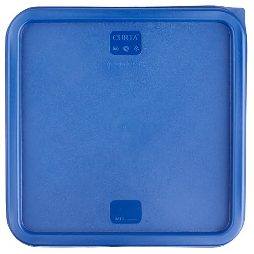 CURTA 8-Pack 18 Qt NSF Clear Polycarbonate Food Storage Containers with Blue Lids - Square, Commercial-Grade, Freezer & Dishwasher Safe, Stackable - color: 18.0 Qt 8-Pack(Blue Lids)