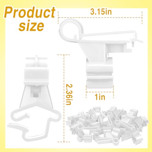 100 Pcs T-Post Poly Tape Insulator Large Snap T-Post Holding Electric Fence Insulator for Farm Fence (White) - color: White