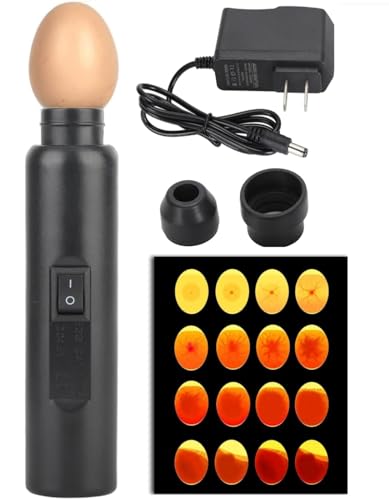 Bright Cool LED Light Egg Candler Tester Candler Candling Lamp, Egg Candler LED Light for Monitoring Eggs Development with 2 Soft Rubber