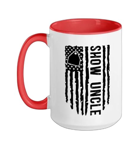 Livestock Show Uncle US Flag Livestock Show Uncle Ceramic Mug, Red/White, 15oz - color: Red/White, size: 15 Ounces