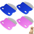 4 Pack Eye Comb, Stainless Steel Pet Tear Stain Professional Remover, Dog Cat Flea Lice Grooming Combs with Gentle Rounded Teeth, Eye Gunk Removal, Dematting Tool for Small, Medium & Large Pets