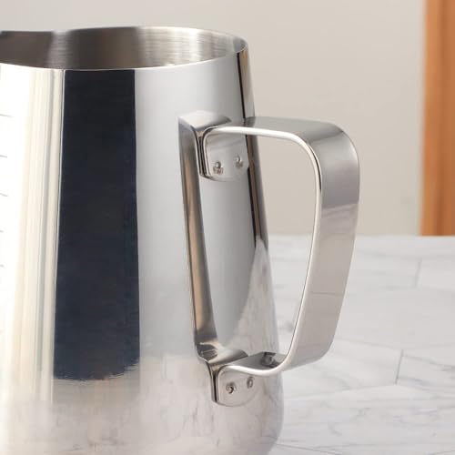 Buyer Star Milk Frother Cup Coffee Frothing Picher Barista Tools Stainless Steel Mental Cup Espresso Accessories Latte Art Steaming Kit (350ml /12oz,Silver) - color: Silver