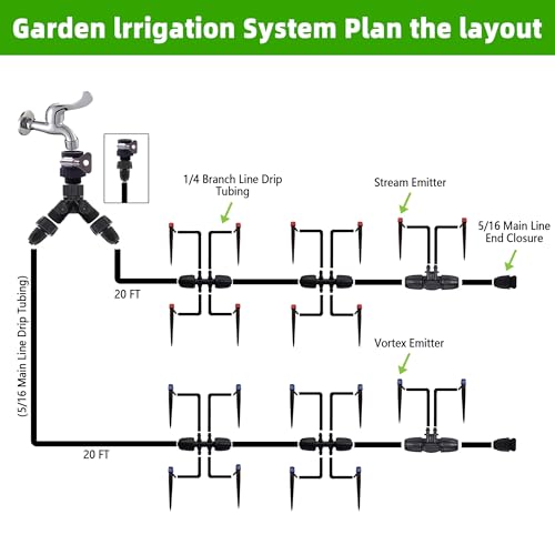 240FT DIY Automatic Drip Irrigation System Kit for Garden