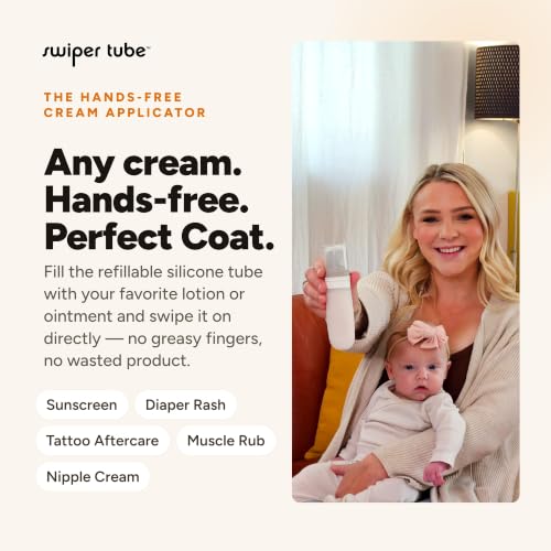 Eli & Ali Swiper Tube - Refillable No-Touch Cream Applicator, Orange 1 Pack | Silicone Ointment & Cream Dispenser for Sunscreen, Diaper Rash, Tattoo Aftercare, Nipple, Progesterone - TSA Friendly 2oz - color: Orange, size: 2 Ounces