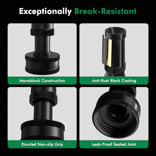 RESTMO Solid Brass Hose Nozzle, Heavy Duty Adjustable Twist Hose Nozzle | Anti-Rust Black Coating, Solid Brass Construction, Leak-proof, Adjustable 3 Spray Patterns, Ideal for Watering & Washing - size: 1 Pack
