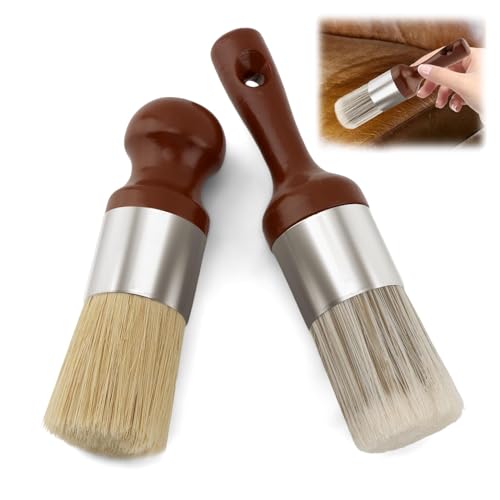 Leather Cleaning Brush 2 Pack Soft Bristle Wood Handle Car Sofa | Wooden handles for comfortable grip; gentle bristles won't scratch surfaces; dual sizes for large areas and tight spaces