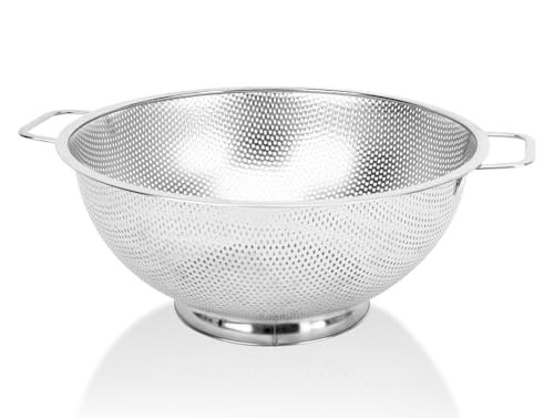Colander for Kitchen, 4QT, Stainless Steel Colander Strainer with Handle for Fruits Vegetables Cooking Food, Dishwasher Safe - size: 4QT