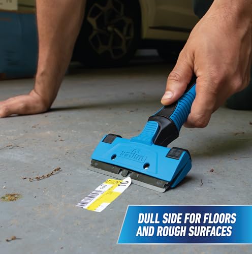 Unger Professional Connect and Clean 4" All-Purpose Scraper, Window, Glass, and Floor Scraping Tool Supplies, Adhesive Removal, Gum, Stickers, Paint Removal, Dual-Sided Blade (Pack of 10) - size: 4" (Pack of 10), style: All-Purpose Window Scraper