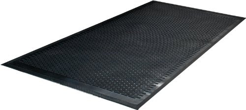 Guardian Clean Step Scraper Heavy-Duty Outdoor Rubber Floor Mat, 3ft x 10ft, Black, Scrapes Shoes Clean of Dirt, Snow, and Grime - size: 120"L x 36"W x 0.2"Th