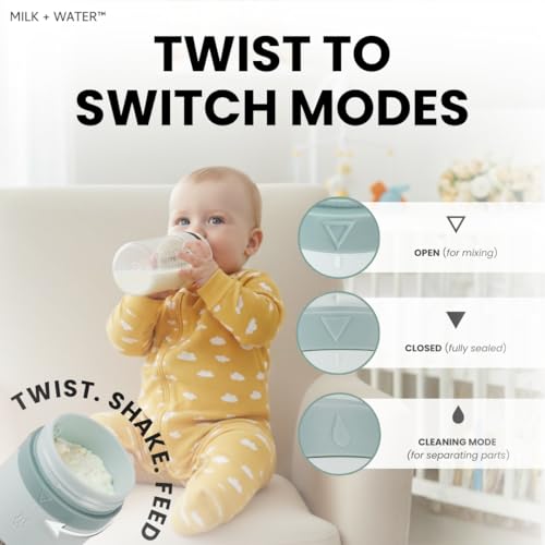 MILK & WATER Glass All-in-One Baby Bottle with Anti Colic Nipple - color: Olive Green