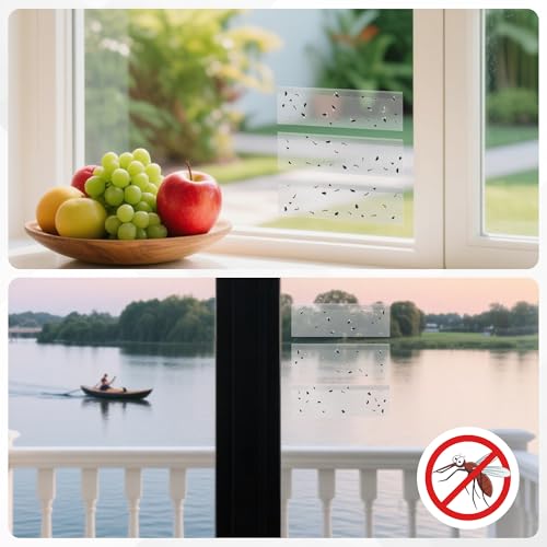 LULUCATCH Window Fly Trap, 12 Pack Fruit Fly Traps for Indoors, Sticky Gnat Trap Bug Trap, Non-Toxic Odorless Flying Insect Trap, Pet Safe Bug Catcher for Fruit Fly, Mosquitos, Fungus & Flying Insect