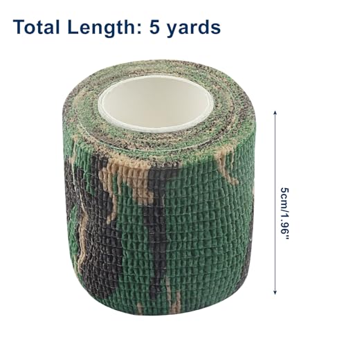 Breathable Bandage Wrap, Green Camouflage, 6 Pack, 2" x5 Yards | Self Adhesive, Vet Tape, Elastic Cohesive Wrap, Self-Adherent Sports Tape, For Pets Athletic - color: Green Camouflage