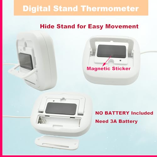 Small Digital Thermometer ON/Off Switch Indoor/Outdoor Meter Gauge with 3ft/1M Probe Sensor - style: Style B