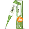 Boncare 10 Seconds Oral Thermometer for Adults and Kids, Green | Accurate & Safe, Rectal Digital Thermometer for Baby, Fever Alarm - color: Green