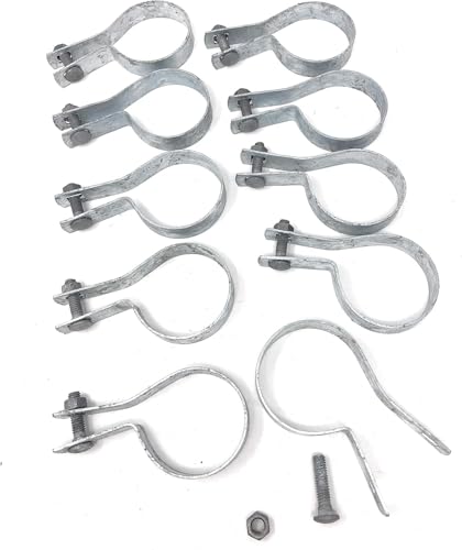 Galvanized Steel Chain Link Tension Band, Durable Steel Chain Link Fence Hardware, Rust-Resistant, Easy Install, Includes Required Bolt (3, 1-3/8") - size: 1-3/8"