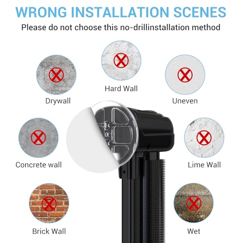 HAMOPY Auto-Lock Retractable Baby Gate Replacement Free-Punch Parts, Original Hardware Set (Including 2 x Latches + 2 x Brackets) Only Fit 55“&71” Auto-Lock Baby Gate(Black) - color: Bk-pf