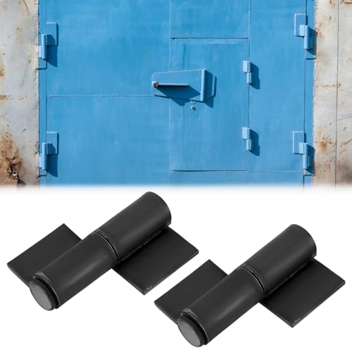 QWORK Heavy Duty Weld On Hinges - Detachable Pin, 5mm Thick Steel -for Trailer Ramp Gate Door, Pack of 2