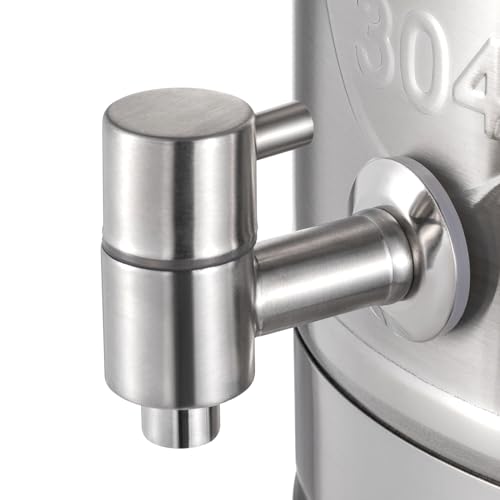 304 Stainless Steel 20L Milk Can with Spigot, Beverage Drink Dispenser, Portable Milk Transport Barrel with Handle for Milk Wine Oil & Home Kitchen Party (20L) - size: 20L