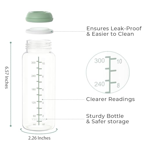 Momcozy Natural Baby Bottle, 12oz Narrow-Neck Breast Milk Container, Breastmilk Storage Bottle for Fridge & Momcozy Breast Milk Cooler, BPA Free Milk Collection Bottles, Breastfeeding Essential, 2PCS