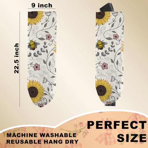 Cute Bee Plastic Bag Holder, Wall Mount Grocery Bag Holder for Plastic Bags | Vintage Rustic Sunflower Large Reusable Grocery Bags Storage Dispenser for Home Kitchen Pantry, Sunflower Gifts for Women - color: Sunflower