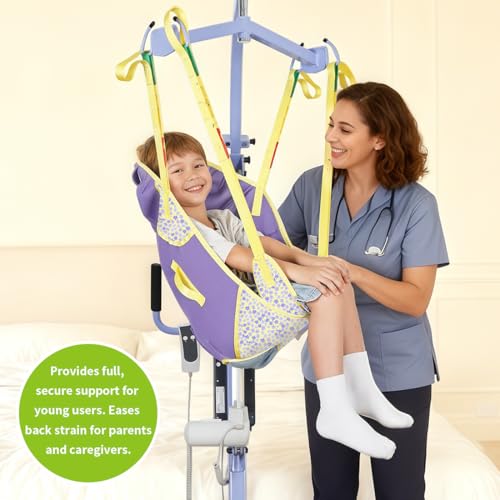 Children Patient Lift Sling, Dreamy Cloud Printed Transfer Sling for Child, Adjustable Medical Lift Aid for Home Use, Up to 110kg (3-6 Years Old) - size: 3-6 Year old