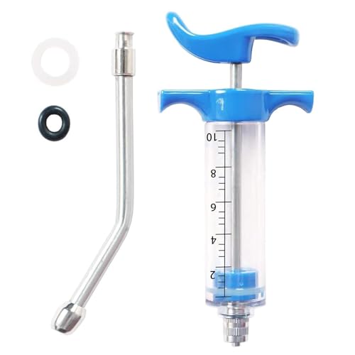 1 Pcs Goats Feed water filler, Drench Nozzle, Reusable, Adjustable Dosage, for Cattle, Sheep, Goats, Horse, Pig, Dog Supplies (Blue 10ml) - size: A (10ml)