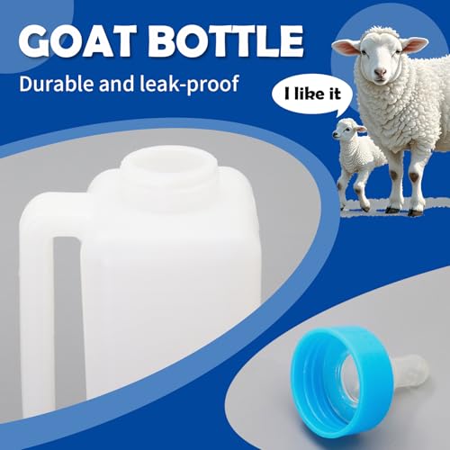 800ml Lamb Feeding Bottle with 2Pcs Nipples Thickened Goat Feeder Bottles Hang Upside Down Livestock Milk Bottle for Goat Lamb