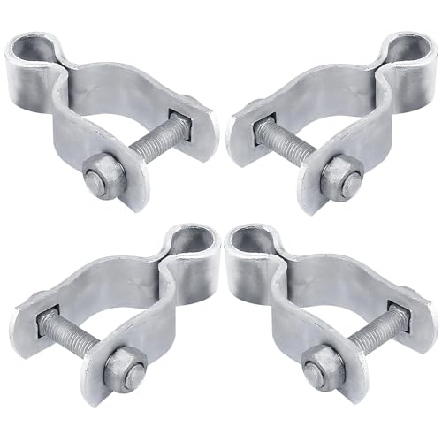 4 Pack 1-3/8" Chain Link Fence Frame Gate Post Female Hinge,Galvanized Steel Gate Hinge for Fence Posts, Bolts & Nuts Included - size: 1-3/8" Female