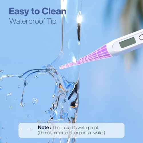 Boncare 10 Seconds Oral Thermometer for Adults and Kids, Purple | Accurate & Safe, Rectal Digital Thermometer for Baby, Fever Alarm - color: Purple
