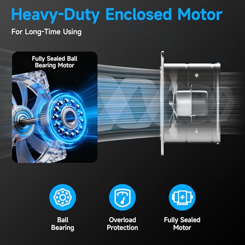Voltset 10-Inch Exhaust Fan, Wall Mounted Extractor Fan with Switch | Metal Housing | High Airflow (988 CFM) | Pure Copper Motor | Built-in Backdraft Damper | Kitchen, Garage & Shed Ventilation - size: 10 Inch with Switch