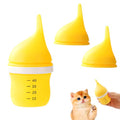 Kitten Bottles for Nursing,Puppy Bottles for Nursing Puppy Milk, Anti-Choking Puppy Feeder Design, with 2 Extra Replaceable Silicone Nipples for Convenient Replacement(Yellow) - color: Yellow
