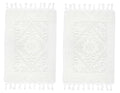 COTTON CRAFT Woven Area Rug - 2 Pack White Jacquard Dhurrie with Fringe | Boho Farmhouse Rustic Textured Cotton Throw Rug - Washable Accent Mat for Bedroom Living Room Entryway Nursery - 20x32 - color: White - 2 Pack, size: 1'8" x 2'8" (Rectangular)