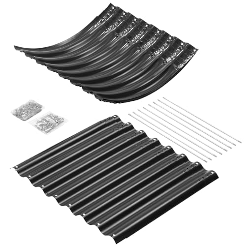 Land Guard 24“ Tall Galvanized Raised Garden Bed Kit, Galvanized Planter Garden Boxes Outdoor, Oval Large Metal Raised Garden Bed for Vegetables (Dark Gray, 4×2×2ft) - color: Dark Grey, size: 4×2×2ft