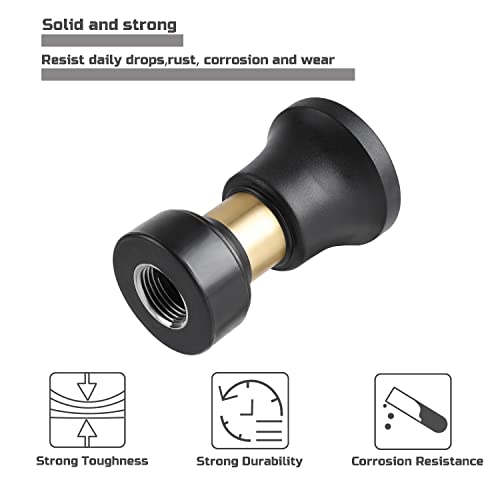 Hose Nozzle, Lichamp Heavy Duty Brass Fireman Style High Power Leak Proof Adjustable Garden Water Sprayer, Suitable for Car Wash, Patio Cleaning, Watering Lawn and Garden, Shower Pets (Black)