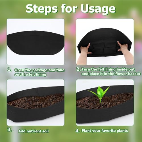 Planter Liners for Window Box, 30 Inch 4Pcs Non-Woven Plant Inserts | Outdoor Hanging Flower Box Liner, Plant Liner Replacement, Window Basket Trough Inserts, Breathable Garden Planter Accessorie - size: 30 Inch