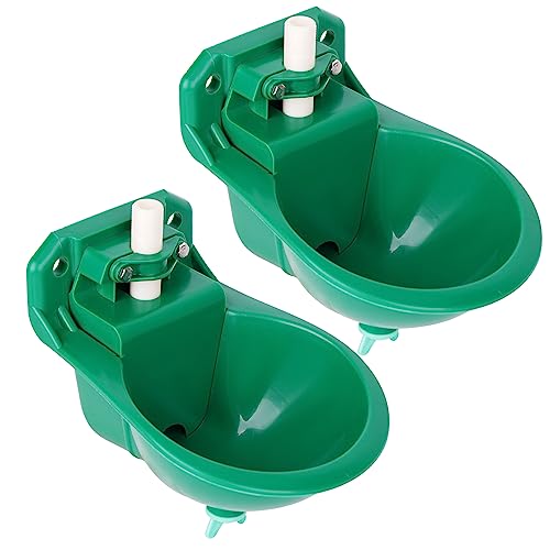 Goat Waterer, Livestock Waterer for Sheep Dog Piglet Calf Horse Farm Water Troughs for Livestock Automatic Water Bowl Plastic Drinking Bowl Water Dispenser 2 Pack