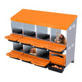 Chicken Nesting Box, Nesting Boxes for Chickens, 8 Compartments Chicken Laying Boxes with Lid Cover, Roll Away Nesting Box for Chickens Laying Egg to Protect Eggs, Orange
